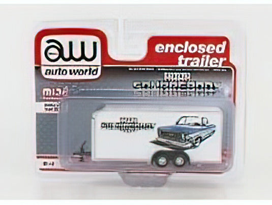 TRAILER - ENCLOSED TRAILER CAR TRANSPORTER SQUAREBODY USA 2000 - WHITE GOLD /AutoWorld 1/64 ミニカー