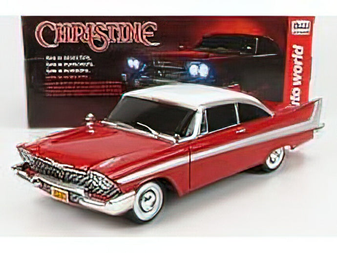 PLYMOUTHプリムス FURY COUPE 1958 - BLACK WINDOWS - EVIL VERSION - CHRISTINE LA MACCHINA INFERNALE - RED WHITE /AutoWorld 1/18 ミニカー