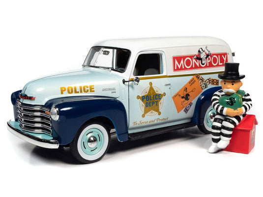 モノポリー 1948 シボレー パネルデリバリー レジンフィギュア付き ライトグリーン/ AutoWorld  1/18 ミニカー