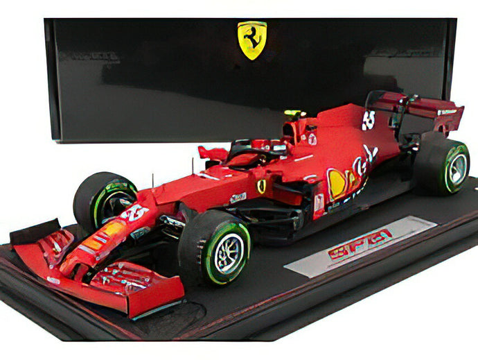FERRARIフェラーリ F1 SF21 TEAM SCUDERIA FERRARI MISSION WINNOW N 55 5th EMILIA ROMAGNA ITALY GP - INTERMEDIATE RAIN TIRES 2021 CARLOS SAINZ JR. - CON VETRINA - WITH SHOWCASE - RED /BBR 1/18 ミニカー