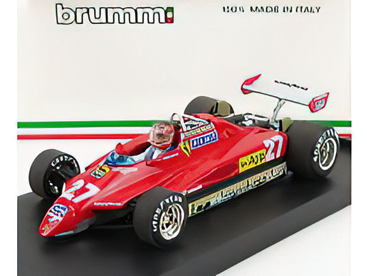 FERRARI - F1 126C2 N 27 2nd SAN MARINO IMOLA GP 1982 GILLES VILLENEUVE - WITH DRIVER FIGURE - RED 40th ANNIVERSARY /BRUMM 1/43 ミニカー