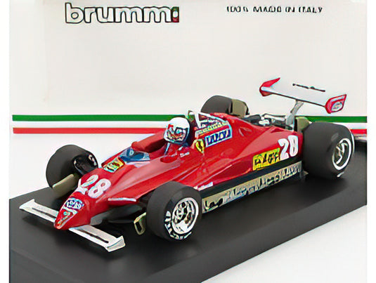 FERRARI - F1 126C2 N 28 WINNER SAN MARINO IMOLA GP 1982 DIDIER PIRONI - WITH DRIVER FIGURE - RED 40th ANNIVERSARY /BRUMM 1/43 ミニカー
