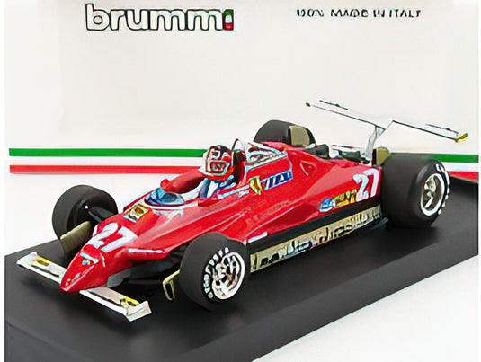 FERRARI - F1 126C2 N 27 USA OVEST LONG BEACH GP 1982 GILLES VILLENEUVE - WITH DRIVER FIGURE - RED 40th ANNIVERSARY /BRUMM 1/43 ミニカー