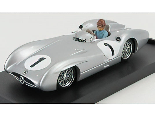MERCEDES BENZ - F1 W196C N 1 BRITISH GP JUAN MANUEL FANGIO 1954 WORLD CHAMPION - WITH DRIVER FIGURE - SILVER F1 WOLRD CHAMPION /BRUMM 1/43 ミニカー