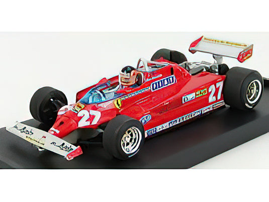 FERRARI - F1 126CK TURBO N 27 ITALY GP 1981 GILLES VILLENEUVE - WITH DRIVER FIGURE - RED 40th ANNIVERSARY /BRUMM 1/43 ミニカー