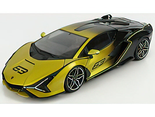 LAMBORGHINI - SIAN FKP 37 HYBRID N 63 2020 - YELLOW MET BLACK /Burago 1/18 ミニカー