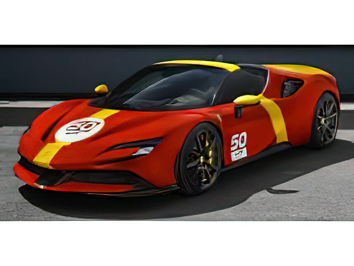 【予約】2024年発売予定FERRARI SF90 STRADALE HYBRID 1000hp N 50 24h LE MANS LIVERY 2023  RED YELLOW /BURAGO 1/18 ミニカー海外限定