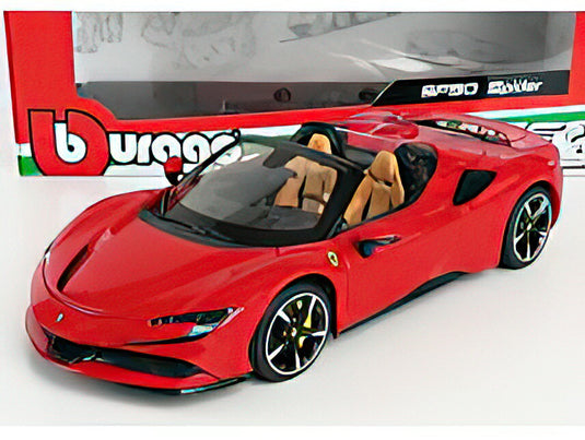 FERRARI - SF90 STRADALE HYBRID SPIDER 1000hp OPEN 2020 ROSSO CORSA 322 - RED /BURAGO 1/18ミニカー