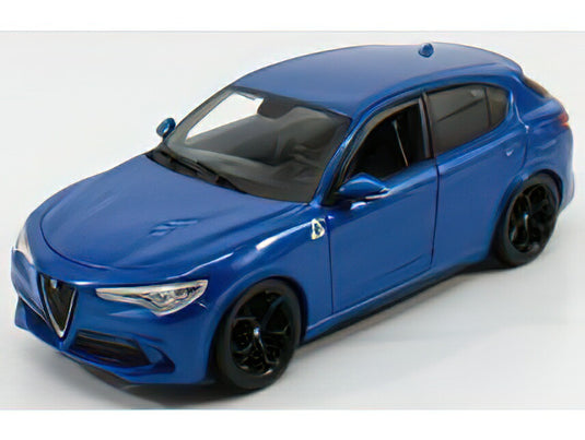 ALFA ROMEO  STELVIO Q4 QUADRIFOGLIO V6 BITURBO 510hp 2017 - BLU MISANO - BLUE MET/BURAGOブラーゴ 1/24ミニカー