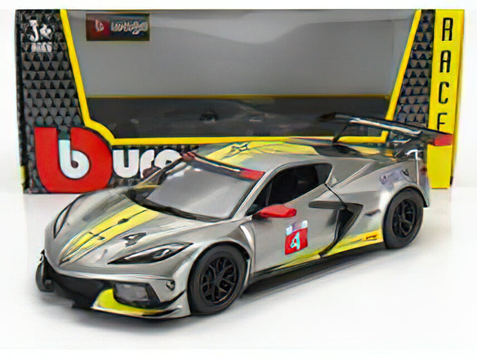 CHEVROLET  C8.R 6.2L V8 TEAM CORVETTE RACING N 4 RACING 2021 - GREY YELLOW/BURAGOブラーゴ 1/24ミニカー