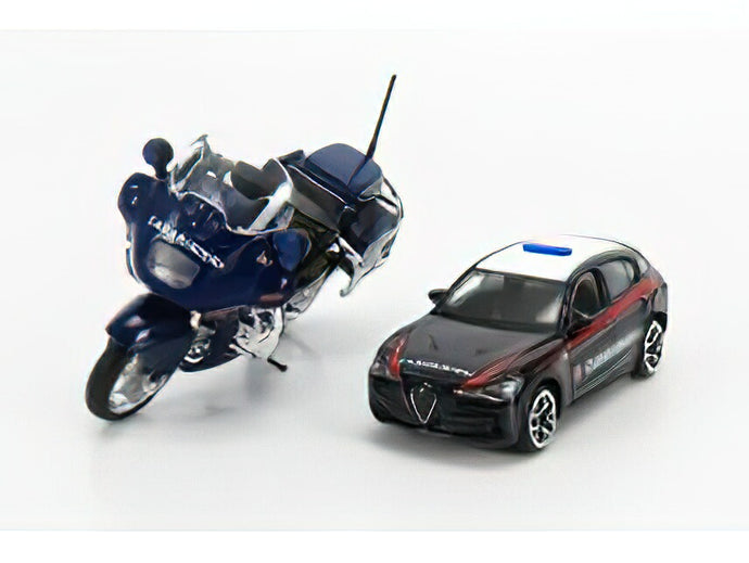 ALFA ROMEOアルファロメオ STELVIO CARABINIERI 2017 + SCALE 1/18 R1100RT CARABINIERI 2001 - BLUE /BURAGO  1/43 ミニカー