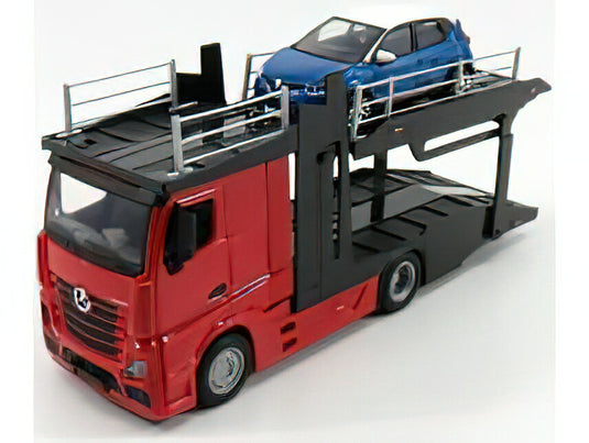 MERCEDES BENZベンツ ACTROS 2 2545 TRUCK CAR TRANSPORTER 2016 WITH RENAULT CAPTUR - RED /BURAGO  1/43 ミニカー