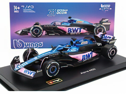 RENAULT - F1 A523 TEAM BWT ALPINE F1 N 31 SEASON 2023 ESTEBAN OCON - CON PILOTA E VETRINA - WITH PILOT AND SHOWCASE - BLUE BLACK PINK /BURAGO 1/43 ミニカー