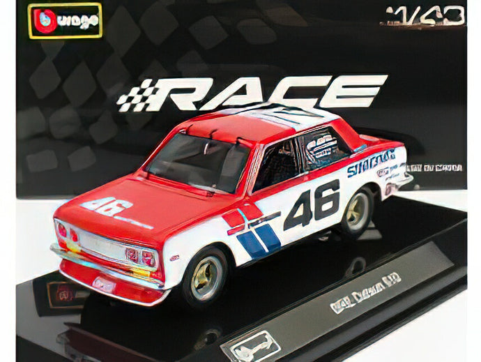 DATSUN - 510 BRE N 46 RACING 1972 - WHITE BLUE RED /BURAGO  1/43 ミニカー
