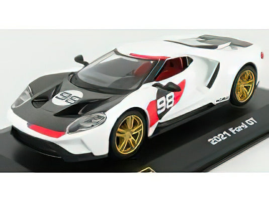 FORD USA - GT N 98 2021 - TRIBUTE 24h DAYTONA K.MILES L.RUBY 1966 - WHITE CARBON RED /BURAGO  1/32 ミニカー