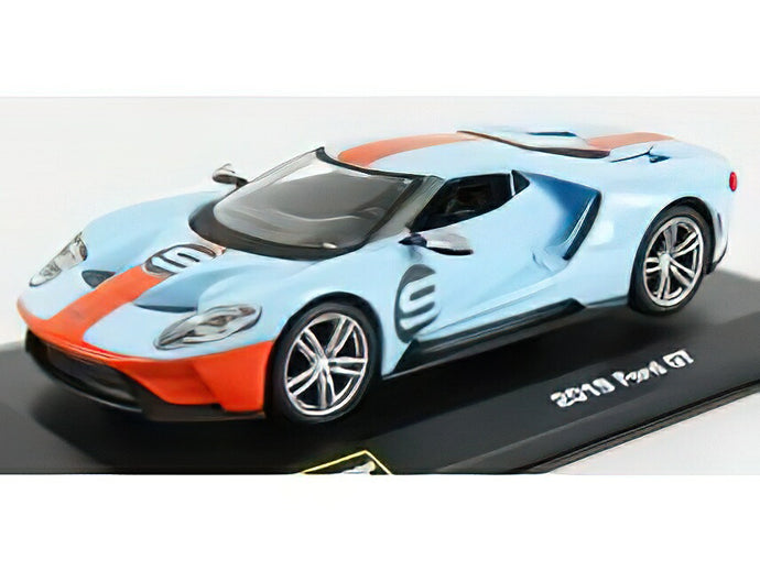 FORD USA - GT N 9 2019 - GULF COULORS - LIGHT BLUE ORANGE /BURAGO  1/32 ミニカー