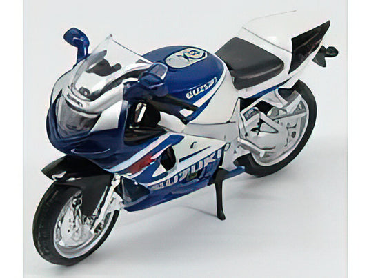 SUZUKI - GSX R750 1985 - BLUE WHITE MET /Burago 1/18 バイク模型 ミニカー