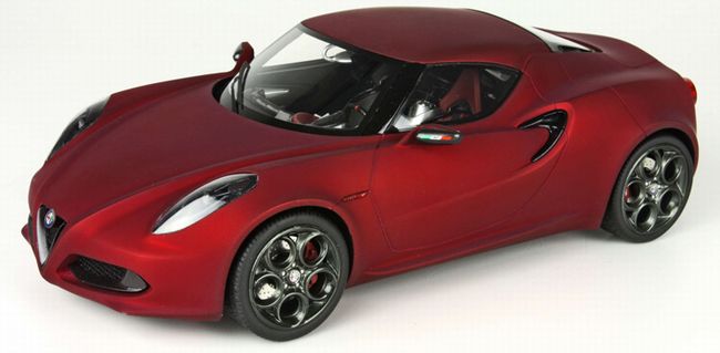 【予約】5月以降発売予定 アルファロメオ 4C Concept  ジュネーブ2011 ソフトメタリックレッド 189台限定　 /BBR 1/18 ミニカー