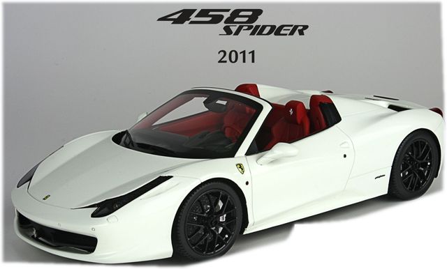 【予約】7月以降発売予定 フェラーリ 458 スパイダー　Bianco Avusホワイト 30台限定  /BBR 1/18 ミニカー