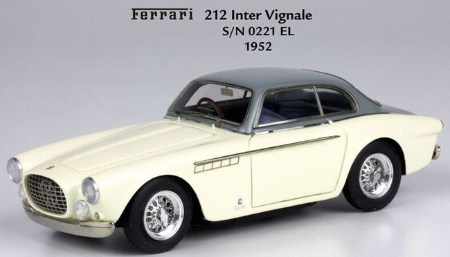 Ferrariフェラーリ 212 Inter Vignale S/N 0221 EL 1950 YVORY GREY 123台限定 /BBR 1/43 レジン　ミニカー