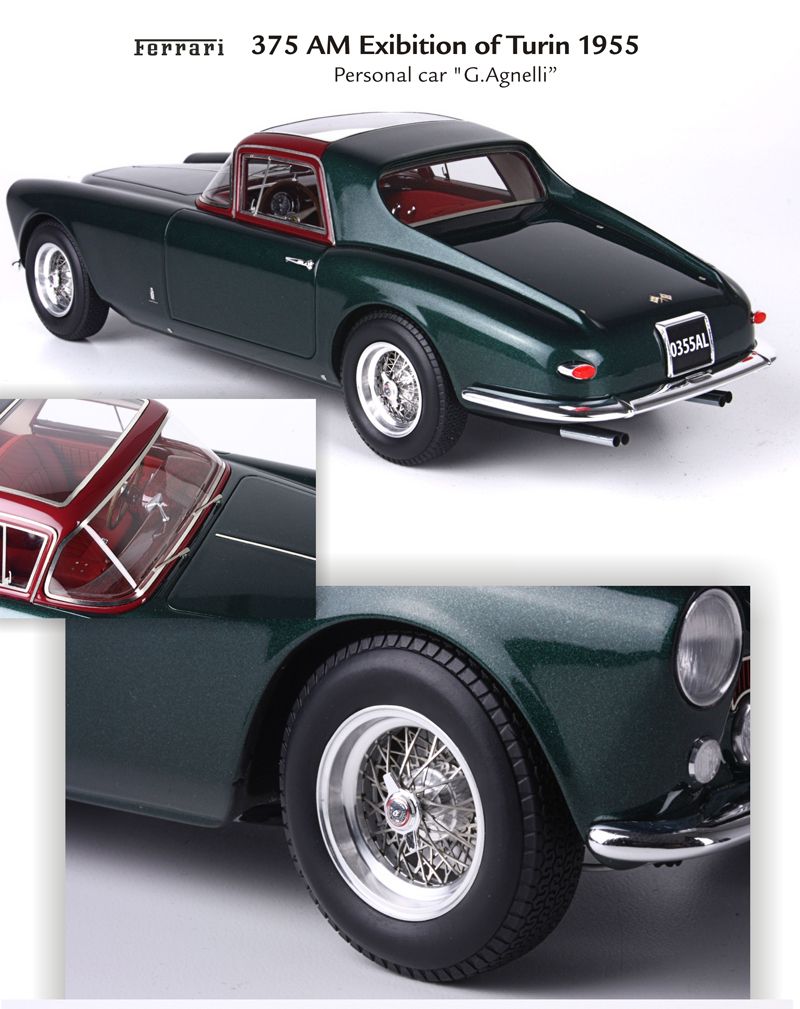 ギャラリービューアに画像をロードする, 【予約】Ferrariフェラーリ 375 AM Exibision of Turin 1955 Personal car G.Agnelli 500台限定 /BBR1/18 レジンミニカー
