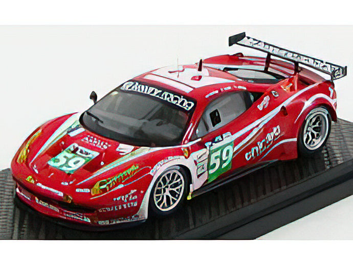FERRARIフェラーリ 458 ITALIA 8C GT2 LUXURY RACING N 59 24h LE MANS 2011 ORTELLI - MAKOWIECKI - MELO - RED WHITE /BBR 1/43 ミニカー