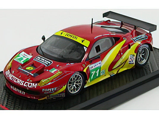 FERRARIフェラーリ 458 ITALIA GT2 GTE AM TEAM AF CORSE N 71 24h LE MANS 2011 R.KAUFFMAN - R.AGUAS - M.WALTRIP - RED YELLOW /BBR 1/43 ミニカー