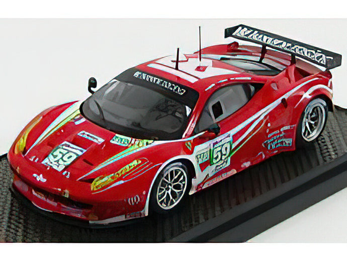 FERRARIフェラーリ 458 ITALIA GT2 GTE PRO LUXURY RACING N 59 18th 24h LE MANS 2012 F.MAKOWLECKI - J.MELO - D.FARNBACHER - RED WHITE /BBR 1/43 ミニカー