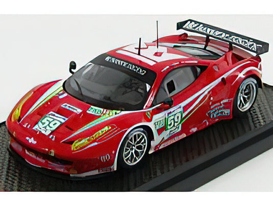 FERRARIフェラーリ 458 ITALIA GT2 GTE PRO LUXURY RACING N 59 18th 24h LE MANS  2012 F.MAKOWLECKI - J.MELO - D.FARNBACHER - RED WHITE /BBR 1/43 ミニカー