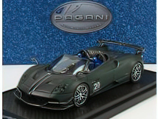 PAGANI - HUAYRA BC N 20 ROADSTER 2017 - BLACK CARBON - MATT DARK GREEN/BBR 1/43 ミニカー