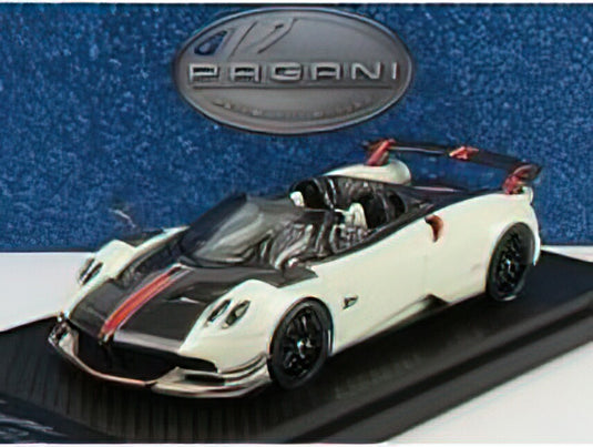 PAGANI - HUAYRA BC N 20 ROADSTER 2017 - BLACK CARBON - WHITE MET/BBR 1/43 ミニカー