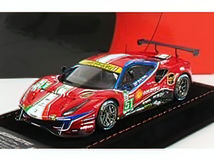 FERRARI - 488 GTE EVO 3.9L TURBO V8 TEAM AF CORSE N 51 2nd LMGTE PRO CLASS 24h LE MANS 2020 J.CALADO - A.PIER GUIDI - S.SERRA - CON VETRINA - WITH SHOWCASE - RED WHITE BLUE/BBR 1/43 ミニカー