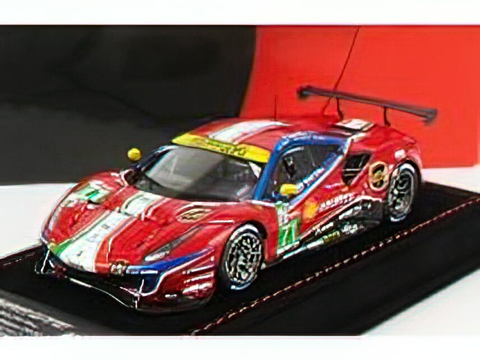 FERRARI - 488 GTE EVO 3.9L TURBO V8 TEAM AF CORSE N 71 LMGTE PRO CLASS 24h LE MANS 2020 S.BIRD - M.MOLINA - D.RIGON - CON VETRINA - WITH SHOWCASE - RED WHITE BLUE/BBR 1/43 ミニカー