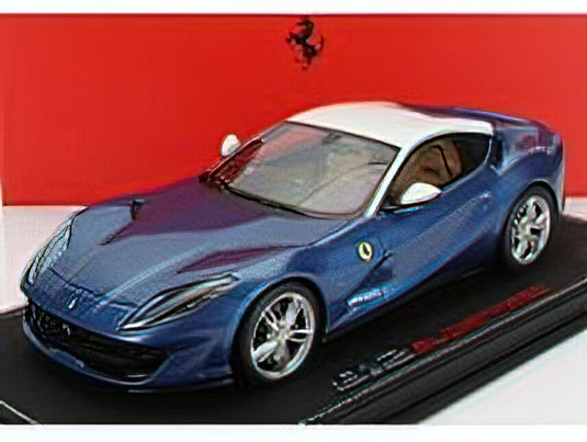 FERRARIフェラーリ 812 SUPERFAST 2017 - CON VETRINA  BLUE MET WHITE  /BBR 1/18 ミニカー