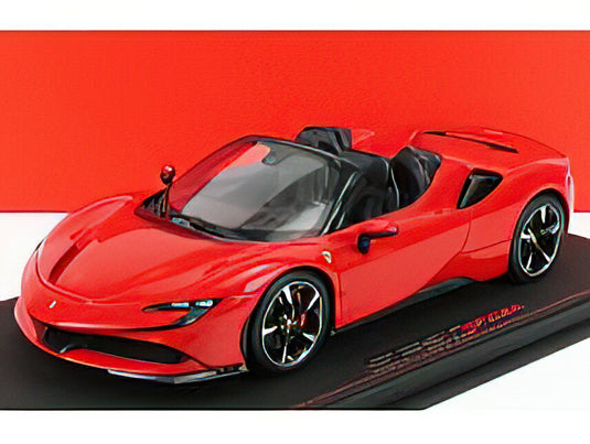FERRARIフェラーリ SF90 STRADALE HYBRID SPIDER 1000hp OPEN ROOF 2020 - CON VETRINA  ROSSO CORSA 322 - RED /BBR 1/18 ミニカー
