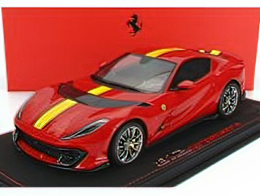 FERRARIフェラーリ 812 COMPETIZIONE 2021 - CON VETRINA  ROSSO CORSA 322 - YELLOW RED /BBR 1/18 ミニカー