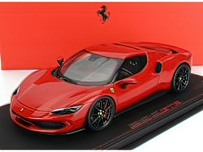 FERRARIフェラーリ 296 GTB HYBRID 830HP V6 2021 - CON VETRINA  ROSSO CORSA 322 - RED /BBR 1/18 ミニカー