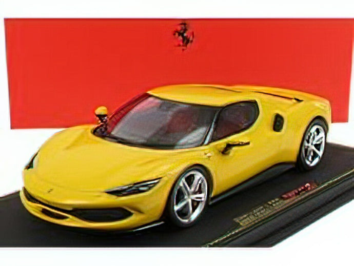 FERRARI - 296 GTB HYBRID 830HP V6 2021 - CON VETRINA - WITH SHOWCASE - GIALLO MODENA - YELLOW/BBR 1/18 ミニカー