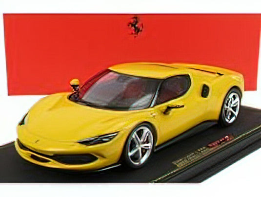 FERRARI - 296 GTB HYBRID 830HP V6 2021 - CON VETRINA - WITH SHOWCASE - GIALLO MODENA - YELLOW/BBR 1/18 ミニカー