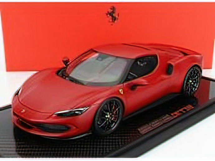 FERRARIフェラーリ 296 GTB HYBRID 830HP V6 2021 - CON VETRINA  ROSSO F1-75 - MATT RED /BBR 1/18 ミニカー