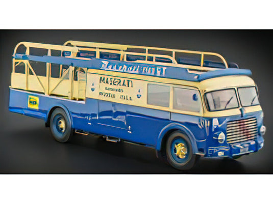 【予約】12月以降発売予定FIAT - 642RN2 TRUCK BARTOLETTI MASERATI CAR TRANSPORTER 1957 - BLUE YELLOW /CMC 1/18 ミニカー