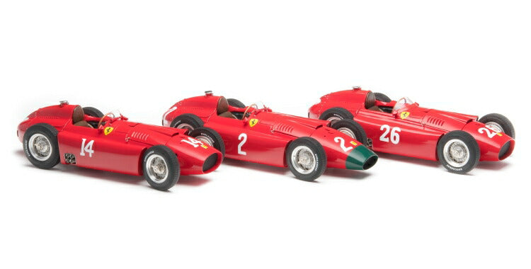 FERRARI - SET 3X F1 D50 SHORT NOSE N 14 FRENCH GP 1956 COLLINS - F1 D50 LONG NOSE N 2 GERMAN GP 1956 COLLINS - F1 D50 N 26 MONZA ITALY GP 1956 COLLINS - RED /CMC 1/18 レジンミニカー/CMC 1/18  レジンミニカー