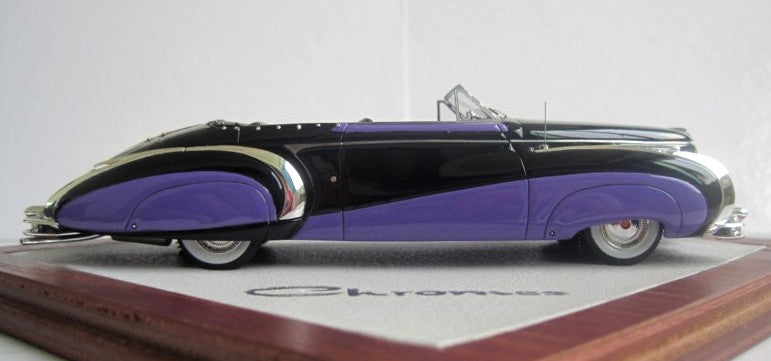 ギャラリービューアに画像をロードする, キャデラック S62 Roadster Saoutchik 1948 オープン ブラック/パープル  125台限定/ilarioイラリオ 1/43 レジン　ミニカー
