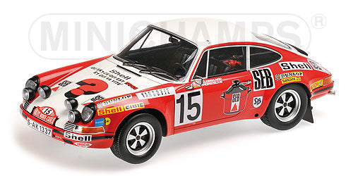 PORSCHEポルシェ 911S COUPE N 15 RALLY MONTECARLO 1972 WALDEGARD - THORSZELIUS | RED WHITE  /Minichampsミニチャンプス 1/18 ミニカー