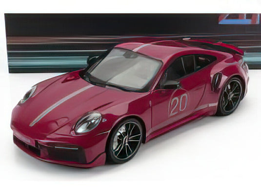 Porscheポルシェ 911 (992) Turbo SターボS Sport Designスポーツデザイン 2021 ダークレッド / MINICHAMPS 1/18 ミニカー