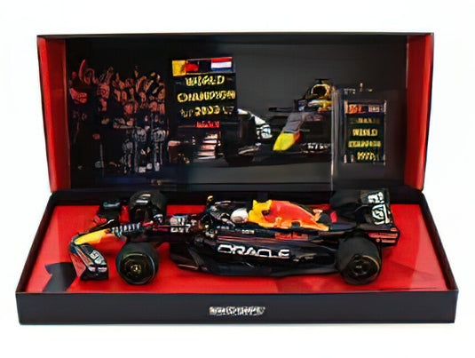 RED BULL - F1 RB18 TEAM ORACLE RED BULL RACING N 1 WINNER JAPAN GP WITH PIT BOARD WORLD CHAMPION 2022 MAX VERSTAPPEN - MATT BLUE YELLOW RED /Minichampsミニチャンプス 1/18 ミニカー