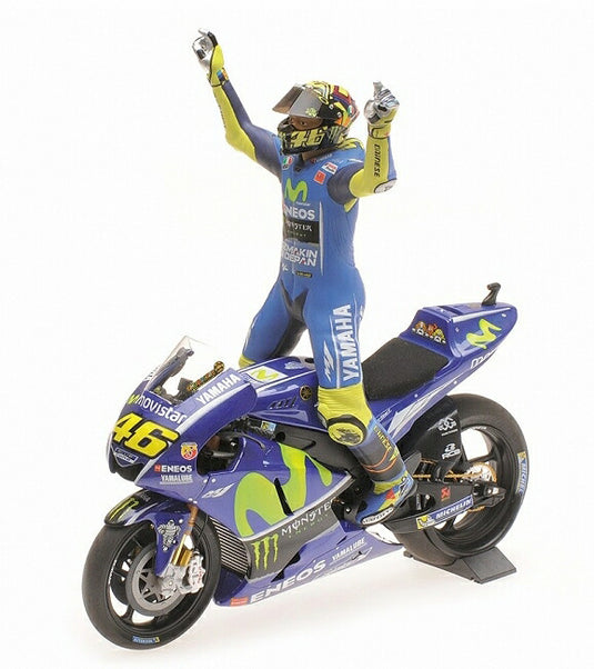 YAMAHAヤマハ - YZR-M1 TEAM MOVISTAR N 46 WINNER ASSEN MOTOGP 2017 WITH FIGURE VALENTINO ROSSI /Minichampsミニチャンプス 1/12 ミニカー