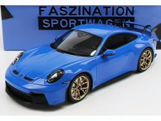 PORSCHEポルシェ 911 992 GT3 COUPE 2021 - GOLD RIMS - BLUE /Minichampsミニチャンプス 1/18 ミニカー
