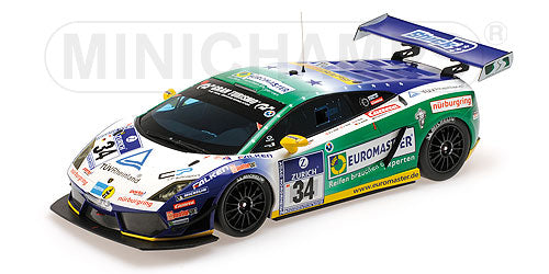 LAMBORGHINIランボルギーニ | GALLARDO LP600-4 TEAM REITER ENGINEERING N 34 24h NURBURGRING 2011 H.J.STUCK - D.ROSTEK - J.STUCK - F.STUCK | WHITE GREEN BLUE  /Minichampsミニチャンプス 1/18 ミニカー