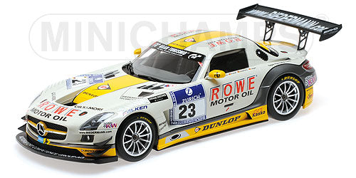 MERCEDES BENZメルセデスベンツ | SLS AMG GT3 ROWE RACING N 23 24h NURBURGRING 2013 ARNOLD - ROLOFF - SEYFFARTH - JAGER | WHITE YELLOW GREY /Minichampsミニチャンプス 1/18 ミニカー